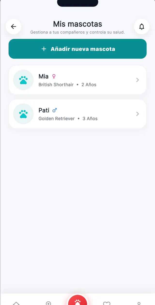 Fichas de mascotas