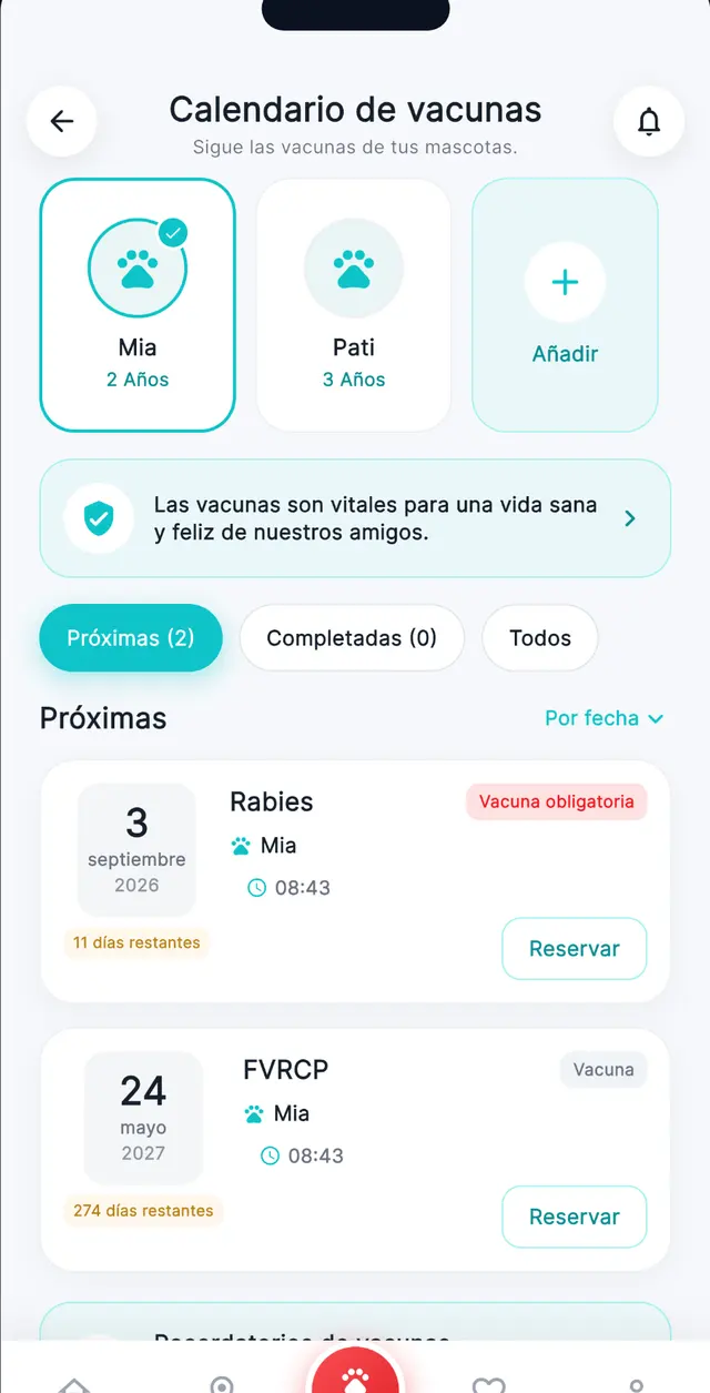 Calendario de vacunas