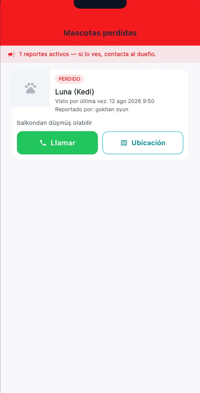 Modo mascota perdida