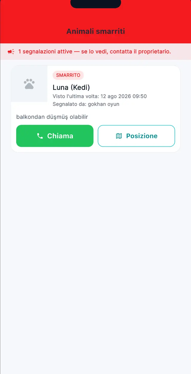 Modalità animale smarrito