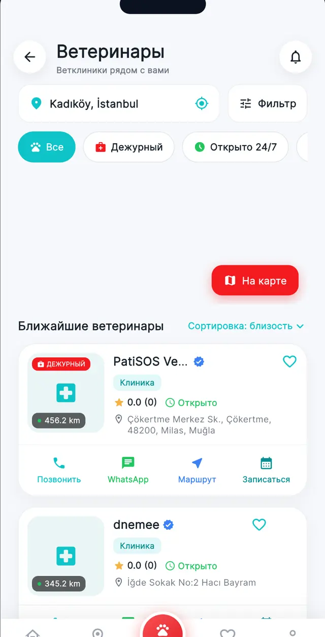 Профили ветеринаров