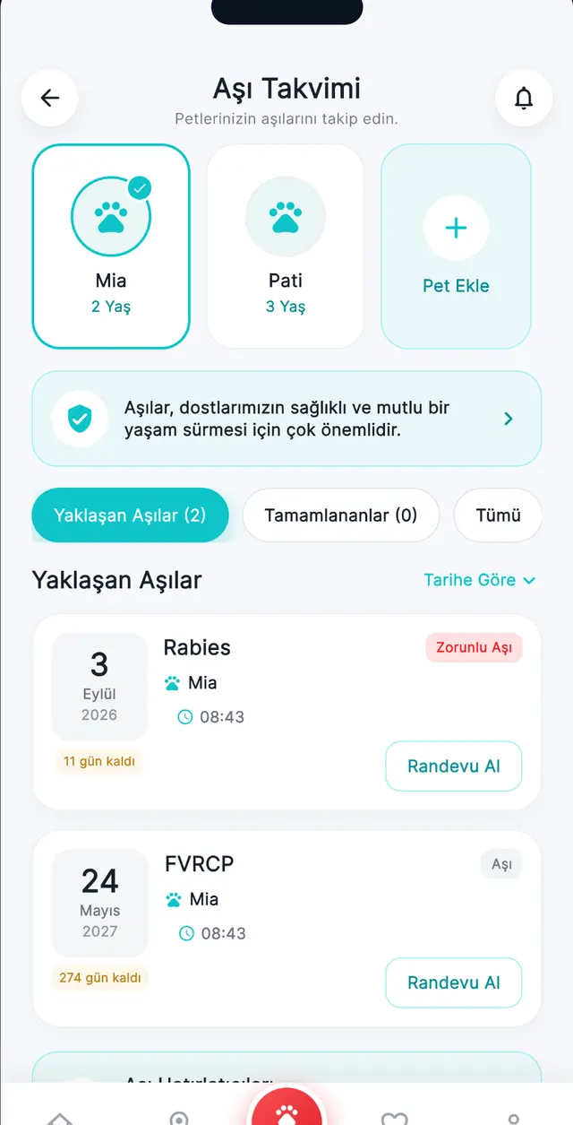 Aşı takvimi